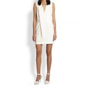 Alexander Wang Sleeveless V-Neck Draped Mini Dress Off-White Size 6
